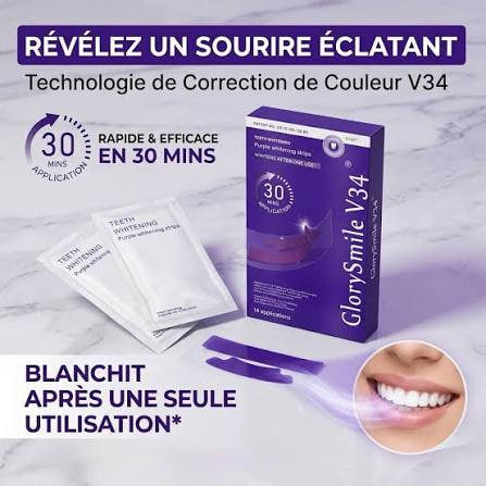 Glory Smile V34 – Bandes Blanchissantes Dentaires