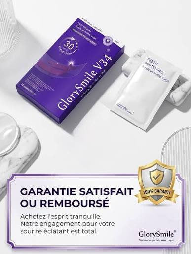 Glory Smile V34 – Bandes Blanchissantes Dentaires