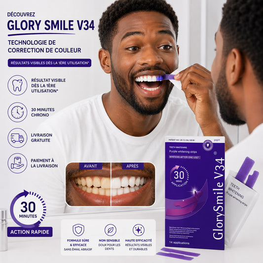 Glory Smile V34 – Bandes Blanchissantes Dentaires